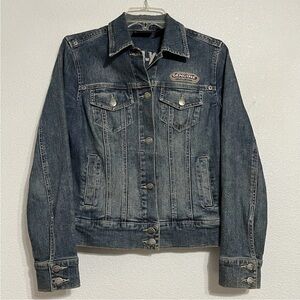 Harley Davidson Genuine Biker Motorcycle Denim Jean Jacket Small